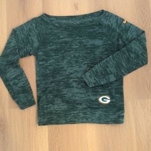 Womens Green Bay Packers Nike Green Warpspeed Epic Crew Sweatshirt